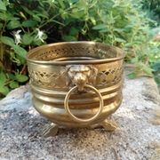 Large brass lion planter Art Nouveau