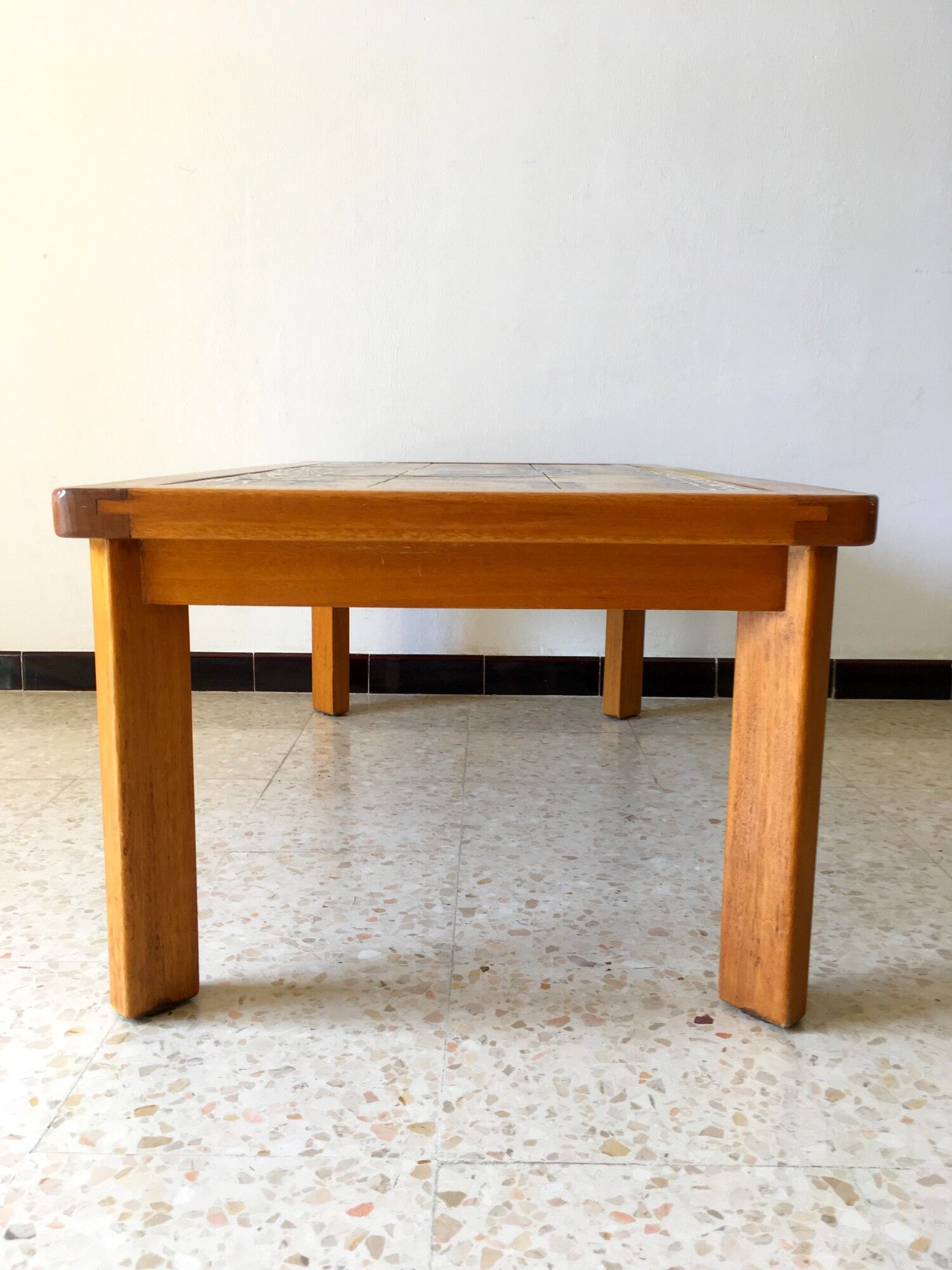 1960s vintage Vallauris ceramic coffee table