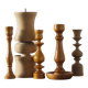 Scandinavian Wooden Candleholders, Set of 5