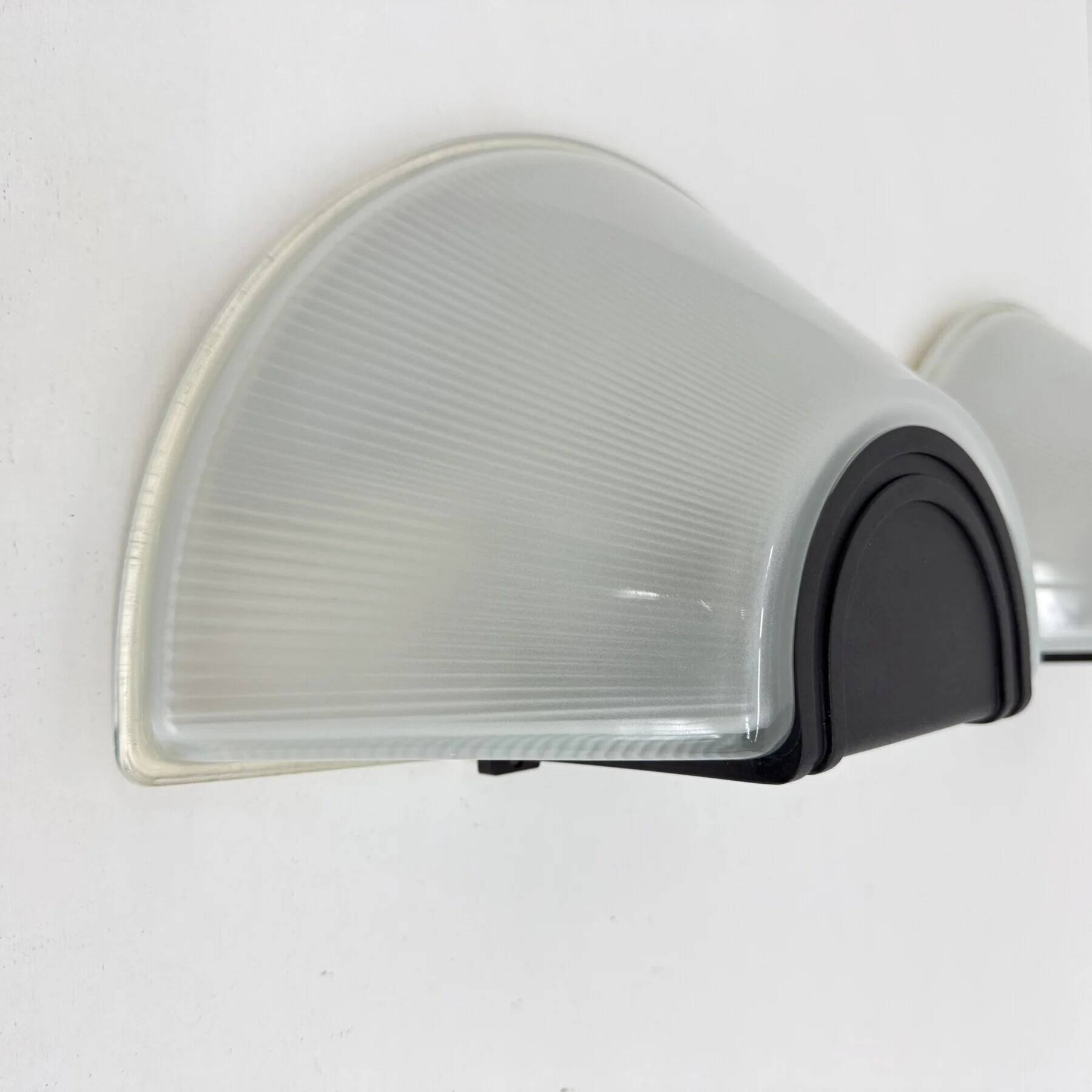 Set of 2 glass Prisma wall lamps MEGA, 1980s, Italy