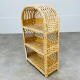 Rounded rattan shelf 60s