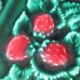 Large rectangular dish in green slipware with a strawberry design – Valla
