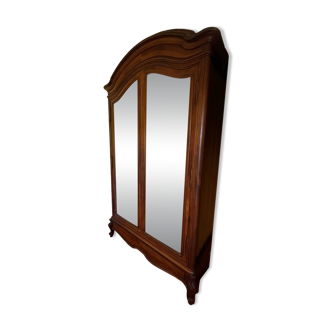 Glass-fronted lingerie wardrobe in solid wood