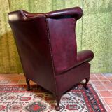Vintage Brocante Leather Chesterfield Armchair