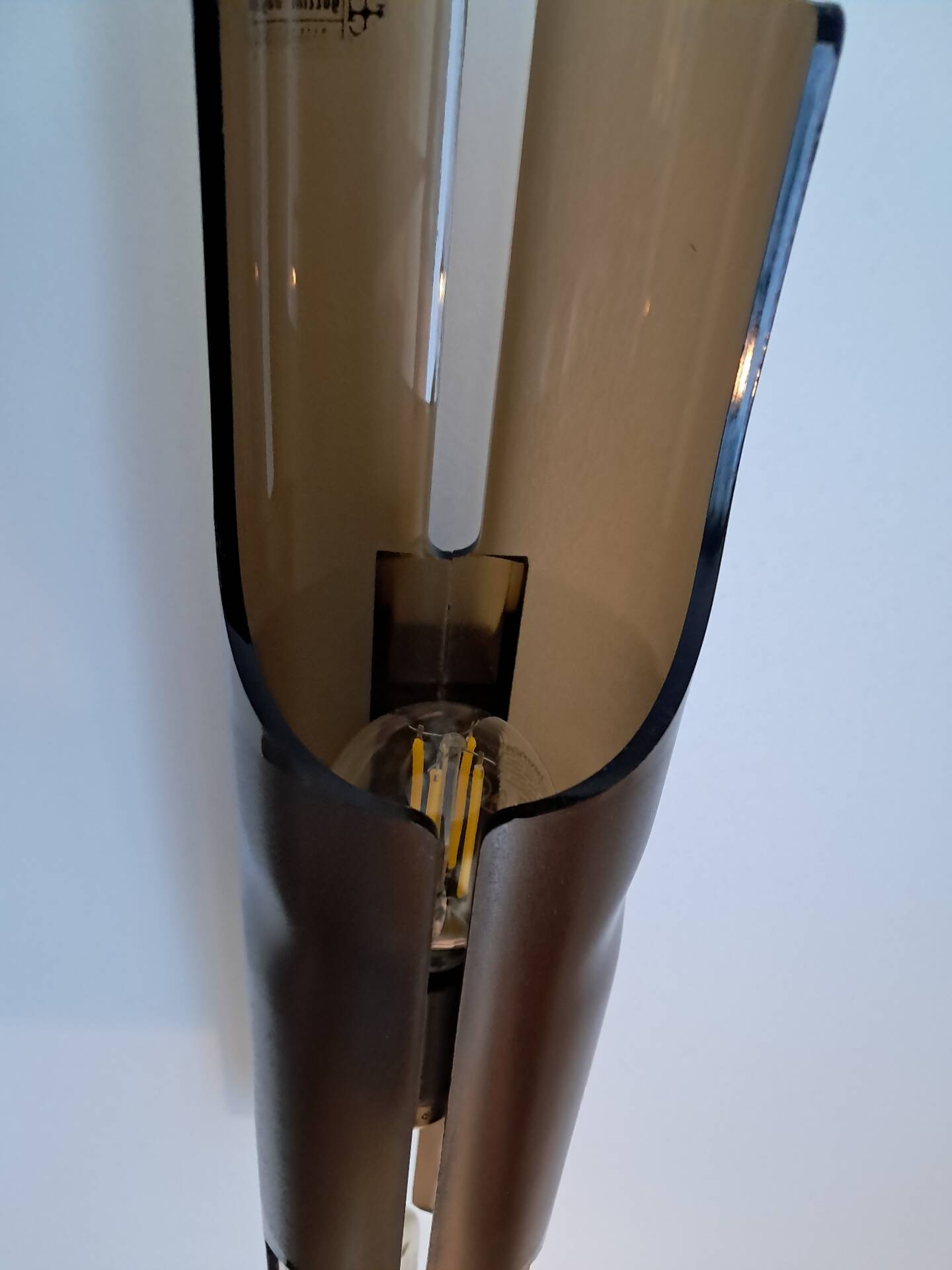 Guzzini smoked Plexiglas wall light