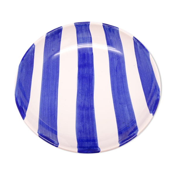 Assiette creuse en céramique bleue & blanche