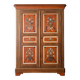 Hand-painted Alsatian wardrobe with floral decoration, 19th century.