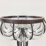 Vintage glass and metal vase, 1970s