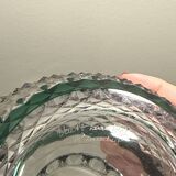 Val Saint-Lambert "Pineapple" vase in double-layered and cut green crystal. Height: