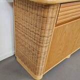 Wood / bamboo / rattan sideboard Roberti Rattan 1970s stunning condition