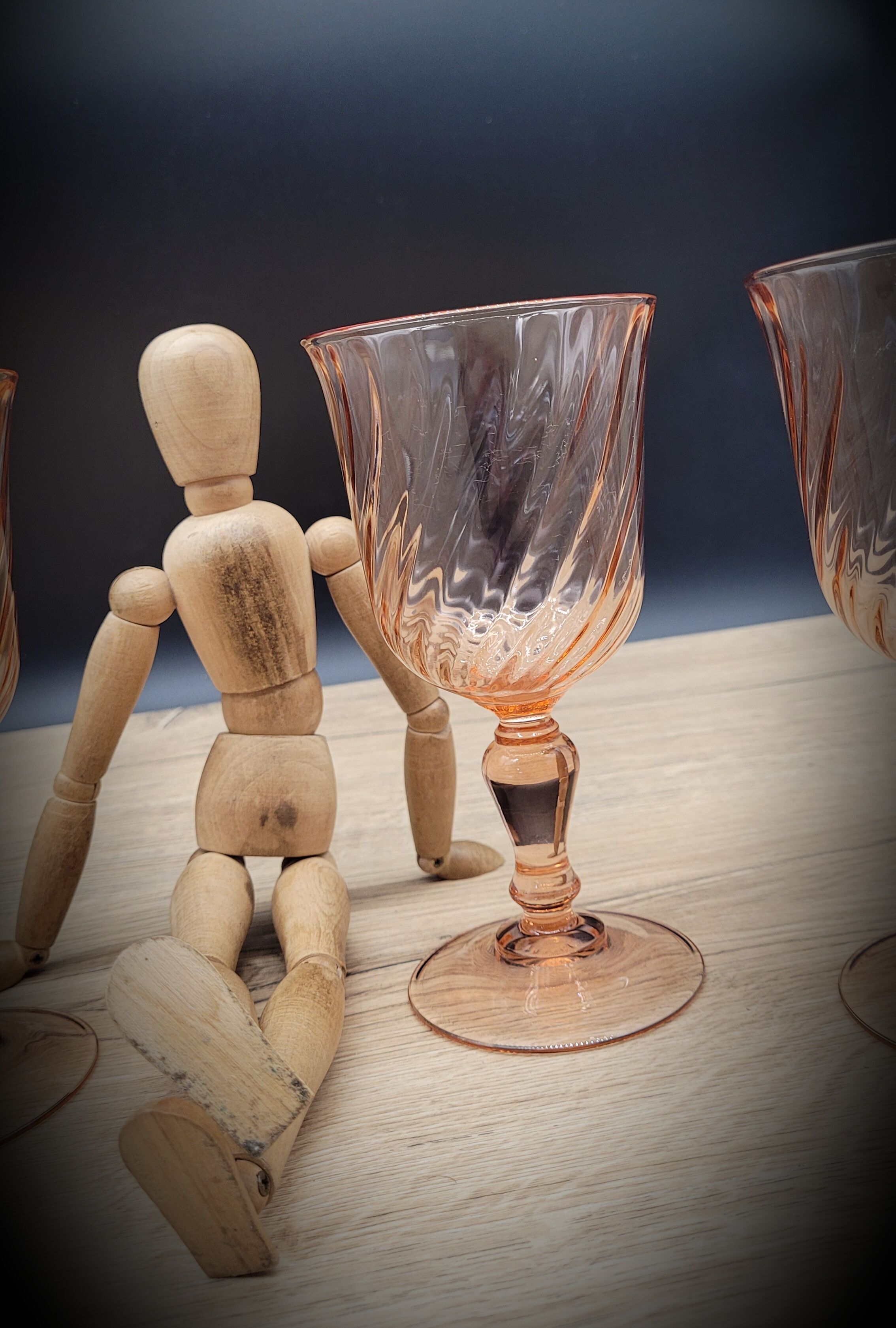 Set 4 verres à vin rose