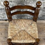 Wood & straw fireplace chair mountain chalet country cottage no dudouyt 60's