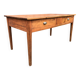 Table en bois de peuplier à 2 tiroirs de face d’époque reconstruction.