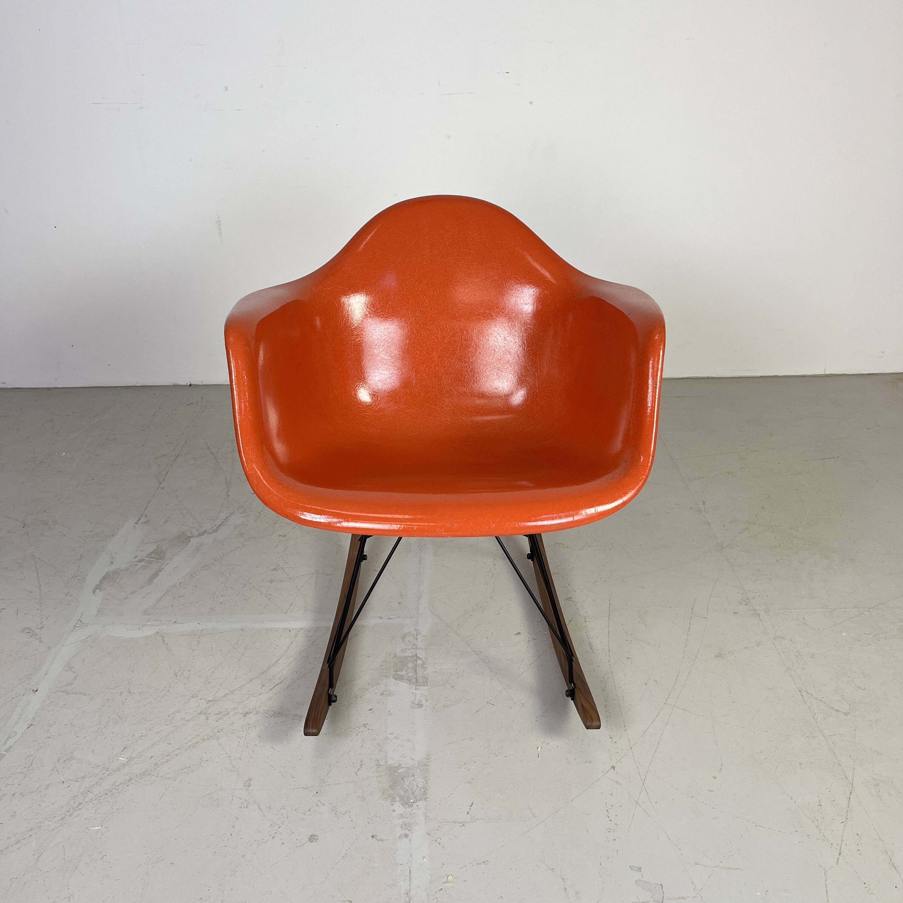 Eames Herman Miller RAR rocking chair in salmon