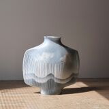 Vase by Yves Mohy in Virebent porcelain, 70s