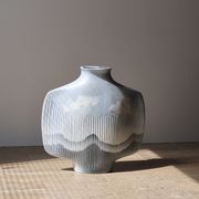 Vase de Yves Mohy en porcelaine Virebent, années 70