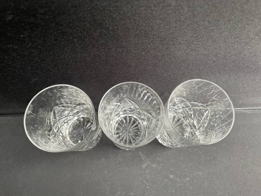 3 large Saint Louis Sammy service glasses stamped