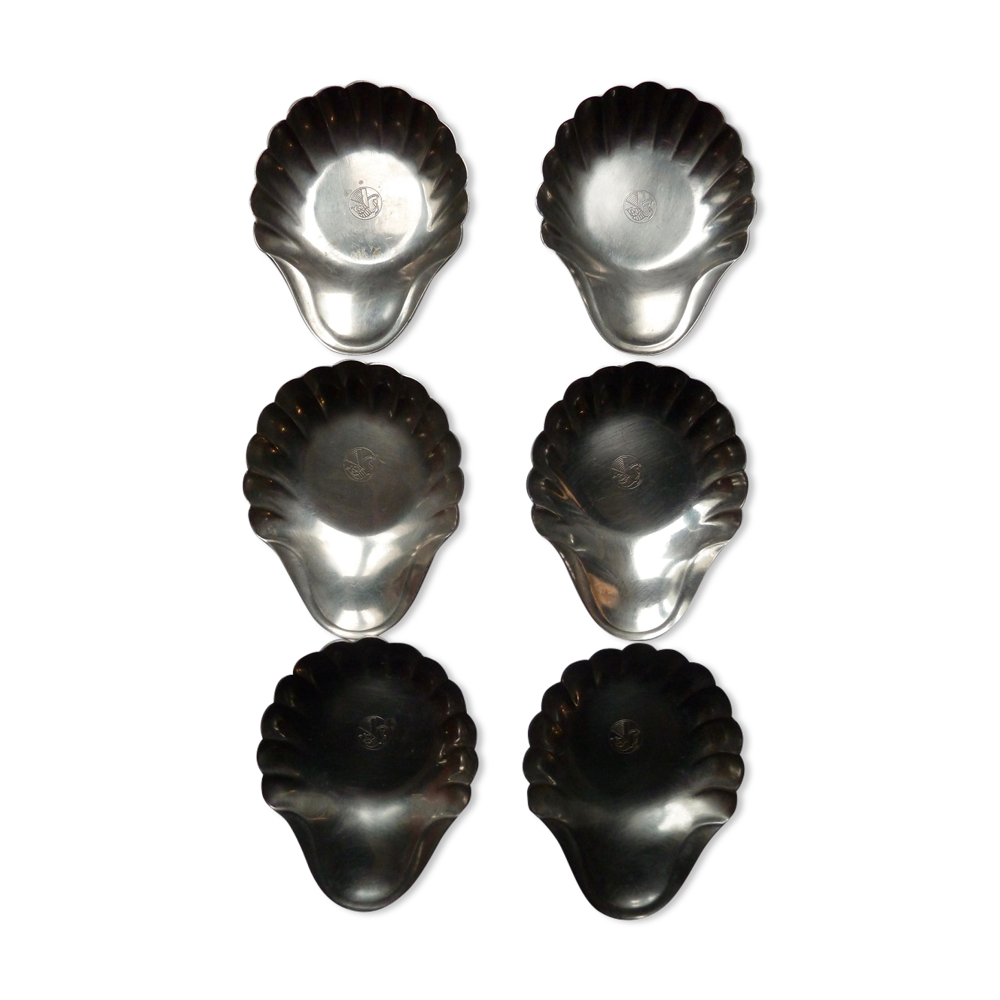 Lot 6 trinket bowls Air France Wiskemann shell shape