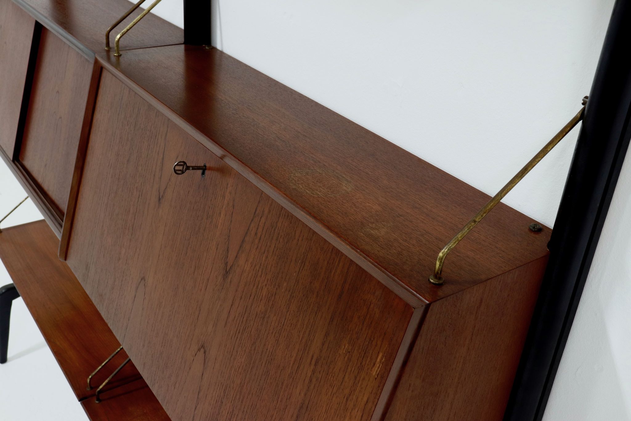 Teak Wall Unit by Louis van Teeffelen for WeBe 1950's