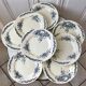 Set of 8 flat plates Terre de Fer Salins model "Rocailles" late nineteenth