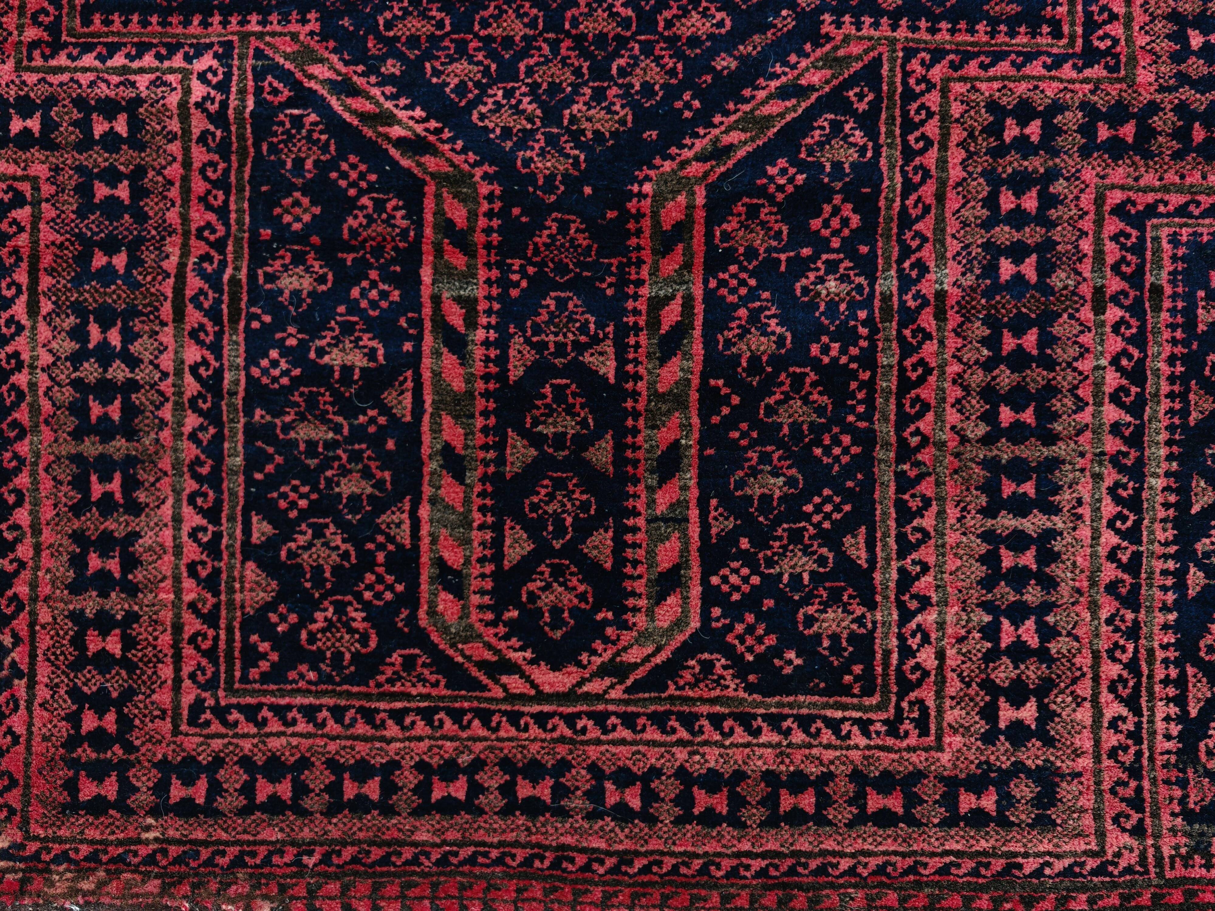 Vintage Persian Baluch prayer rug in wool from the 1950s.