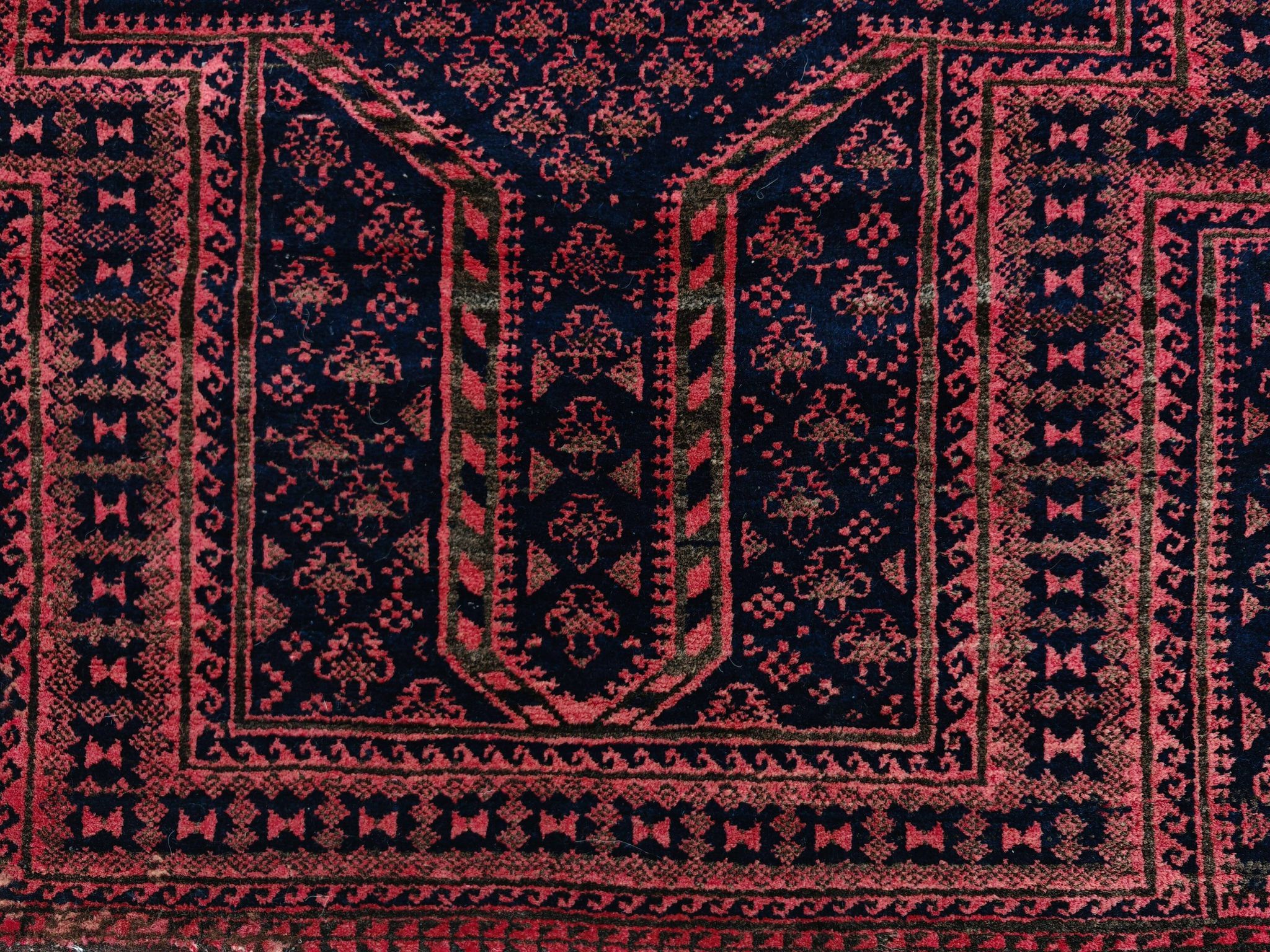 Vintage Persian Baluch prayer rug in wool from the 1950s.
