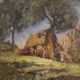 20th century Italian artwork, a countryside view with figures
