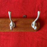 Vintage wooden wall coat rack - 4 hooks