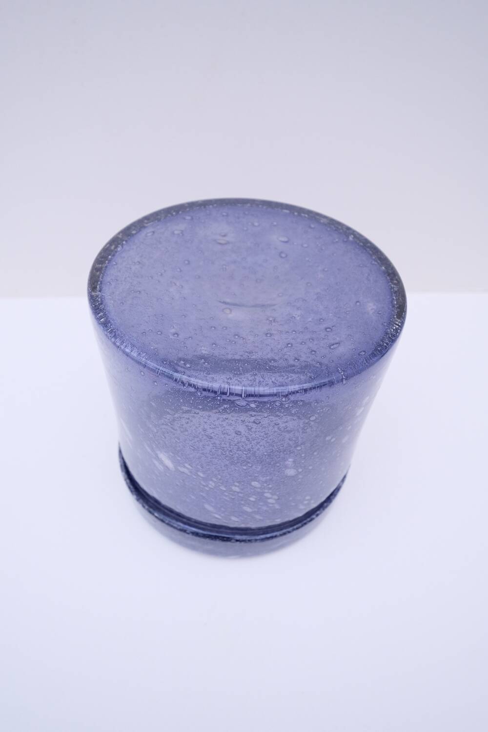 Grand vase en verre soufflé bullé, France 1970