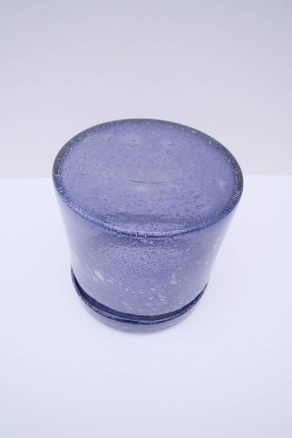 Grand vase en verre soufflé bullé, France 1970
