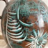 Handmade ceramic vase by Mongolfier, signed Yvon Roy, 1960