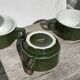 3 dark green bistro tea cups from Caen