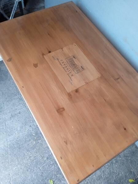 Bistro table ep 1940 cast iron and wood