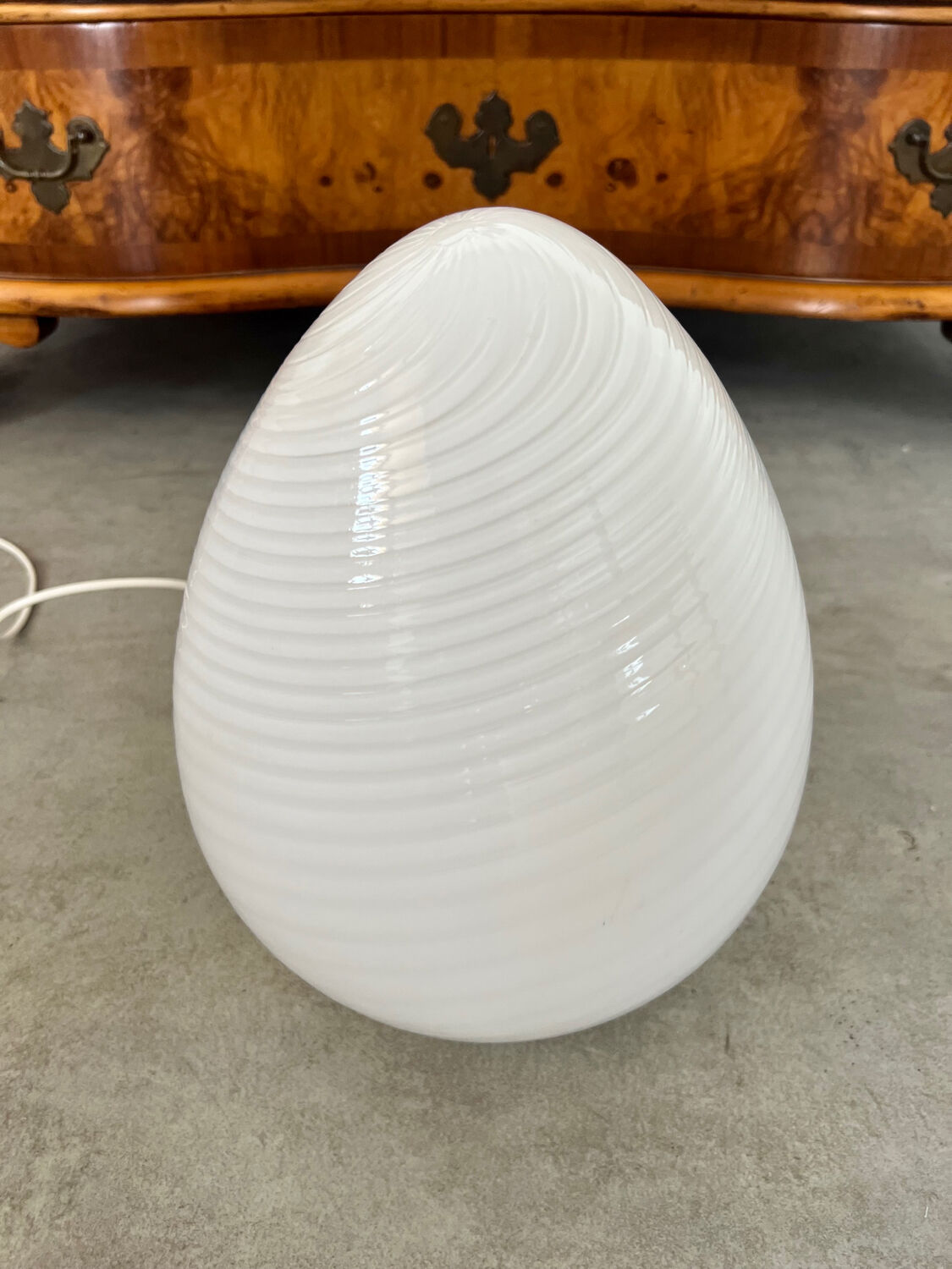 Old Ridged Glass Egg Lamp Design Vetri Murano vintage egg