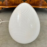 Old Ridged Glass Egg Lamp Design Vetri Murano vintage egg