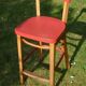 High bistro chair in natural and red wood
