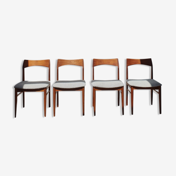 Set de 4 chaises danoises en teck par Henning Kjaernulfs