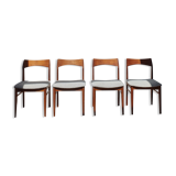 Set de 4 chaises danoises en teck par Henning Kjaernulfs