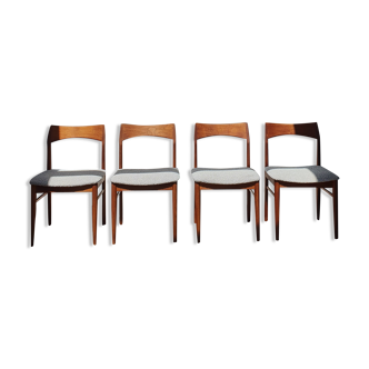 Set de 4 chaises danoises en teck par Henning Kjaernulfs