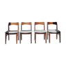 Set de 4 chaises danoises en teck par Henning Kjaernulfs