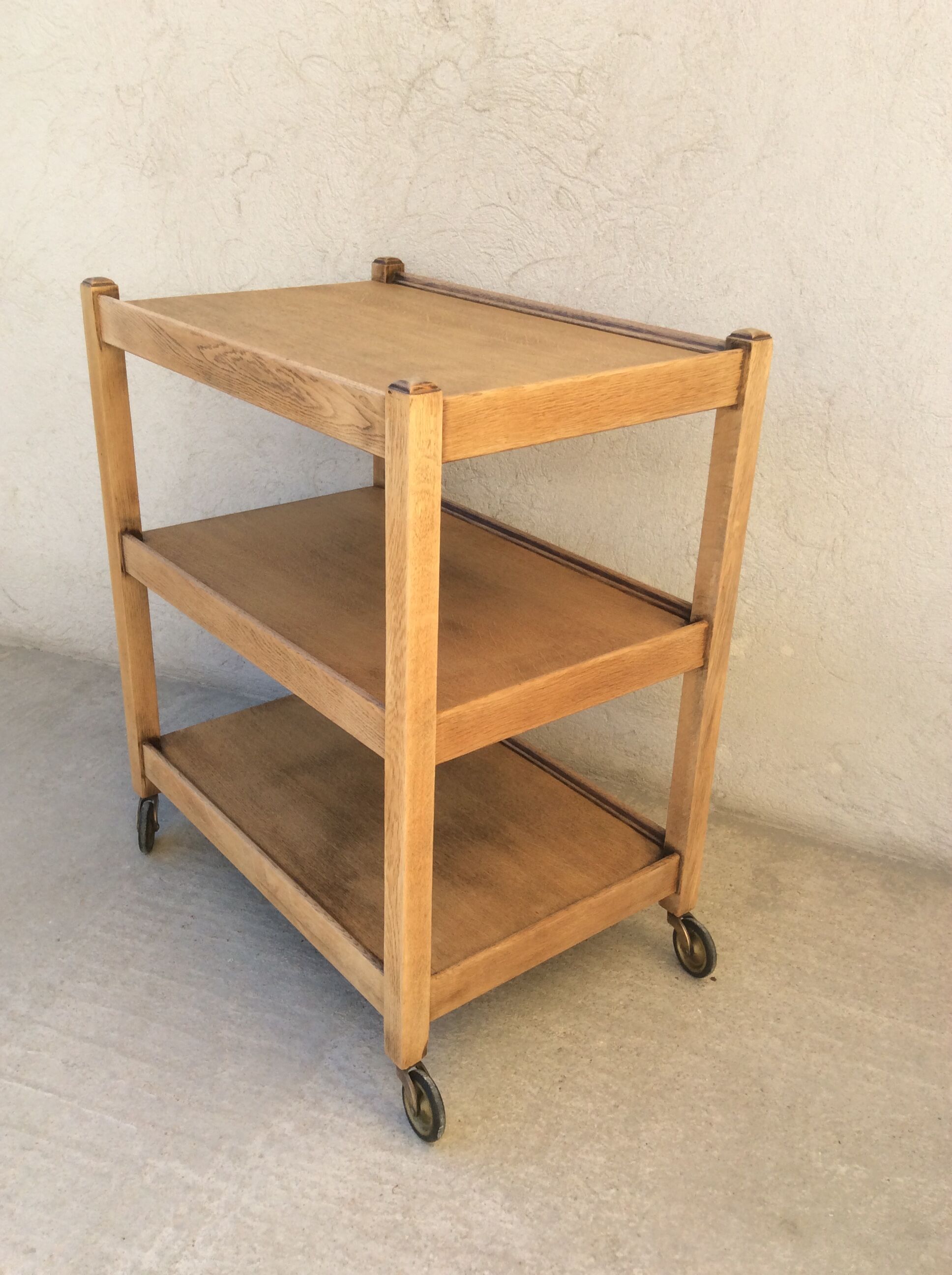 1950s wheeled oak dessert