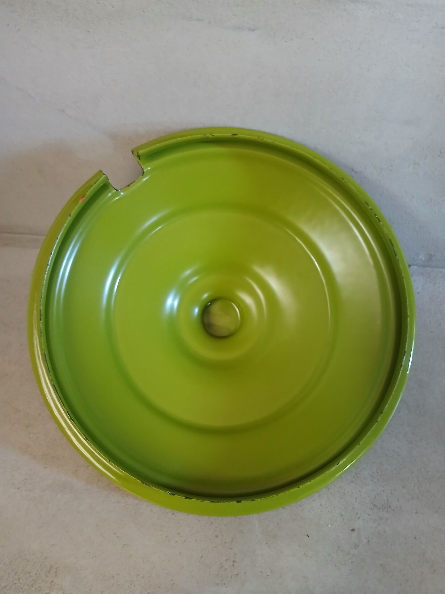 Vintage green enamelled tin soup tureen