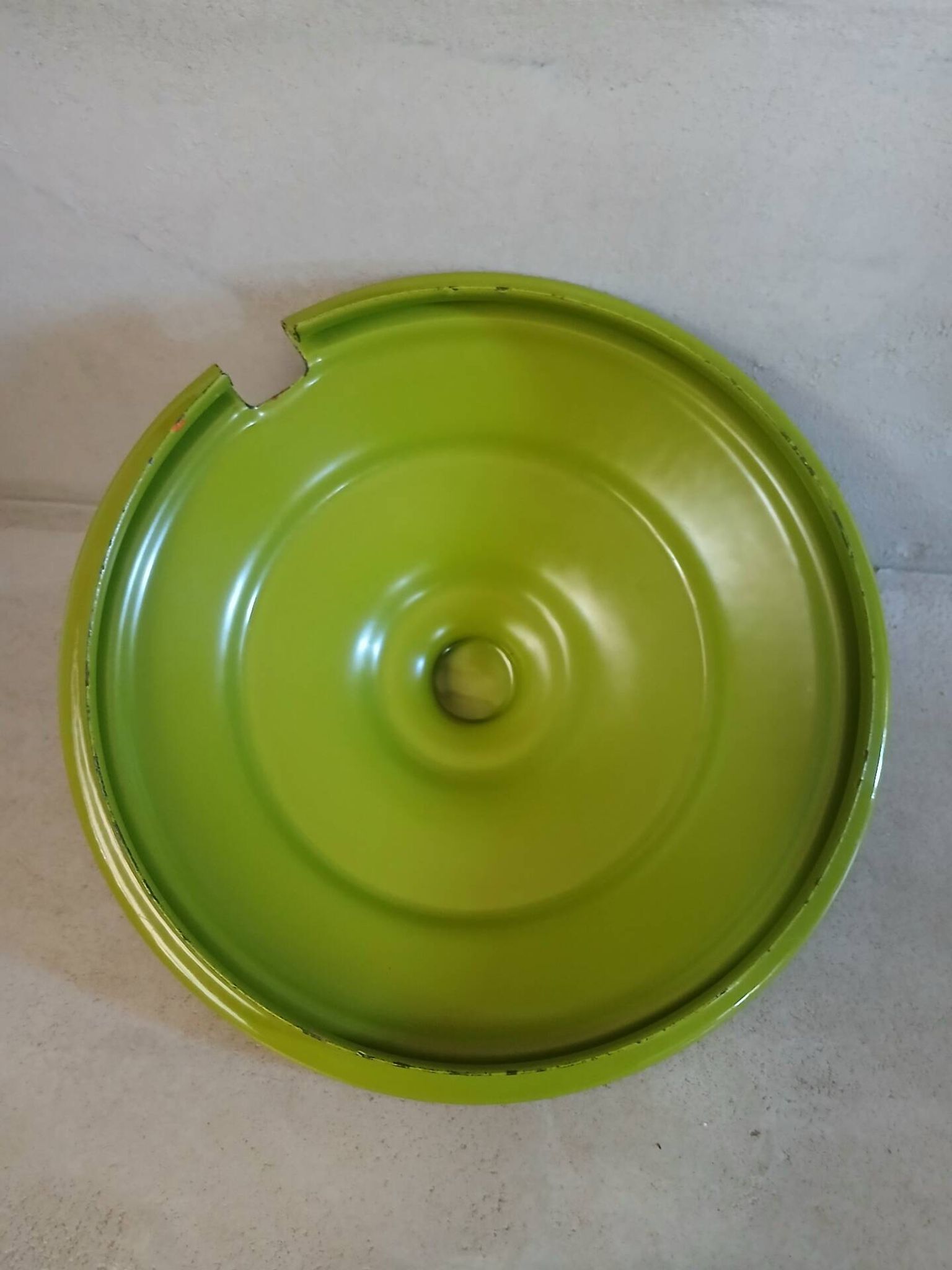 Vintage green enamelled tin soup tureen