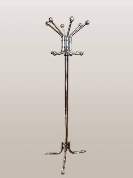 Vintage tubular chrome coat rack, 1970s