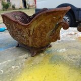 Pair of enamelled cast iron planters from 1900 from Charleville-Mézières