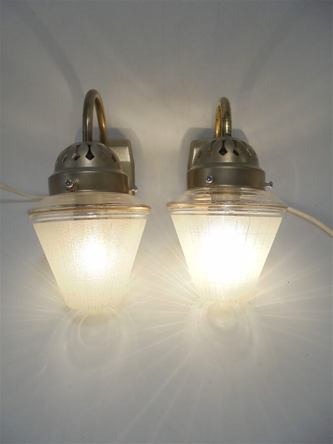 Pair of art deco wall lights
