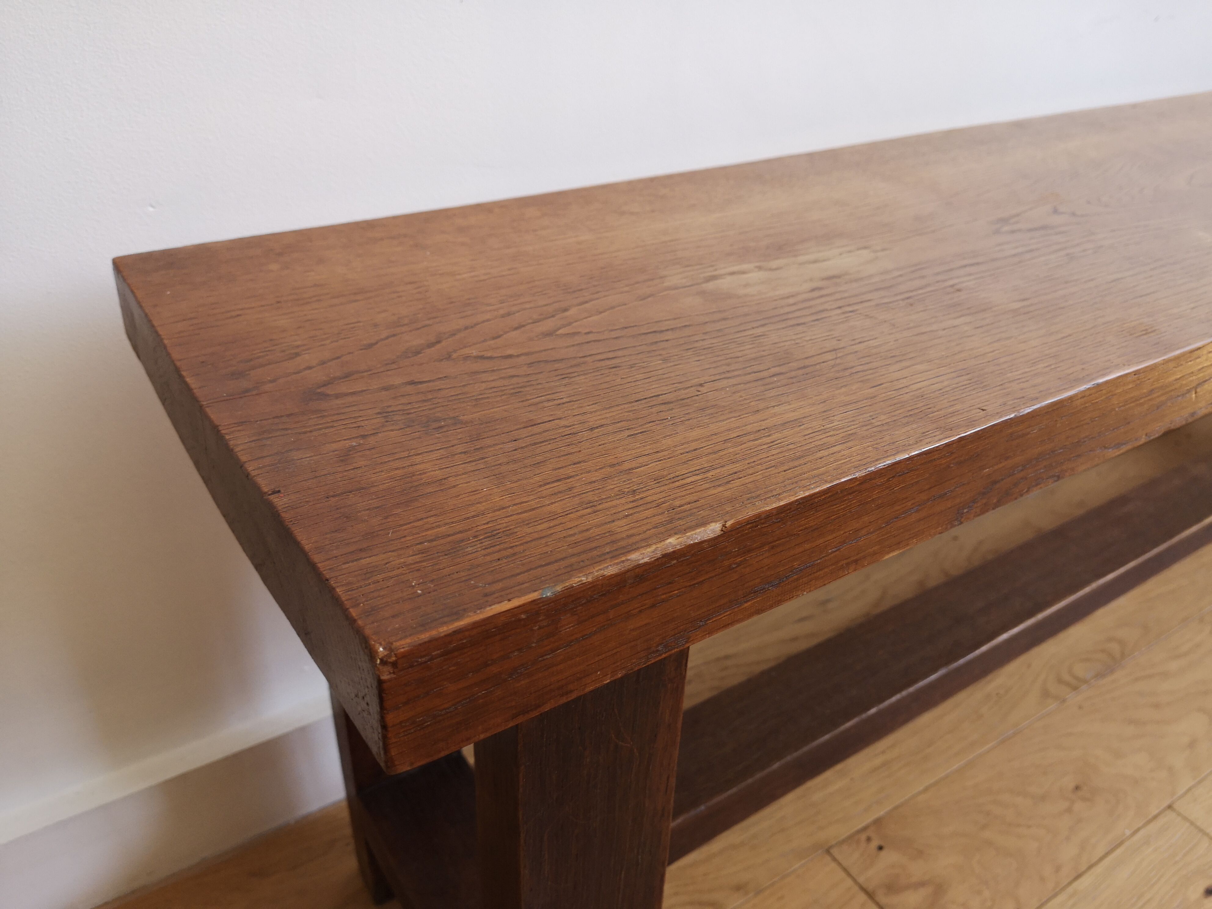 Solid wood farm bench