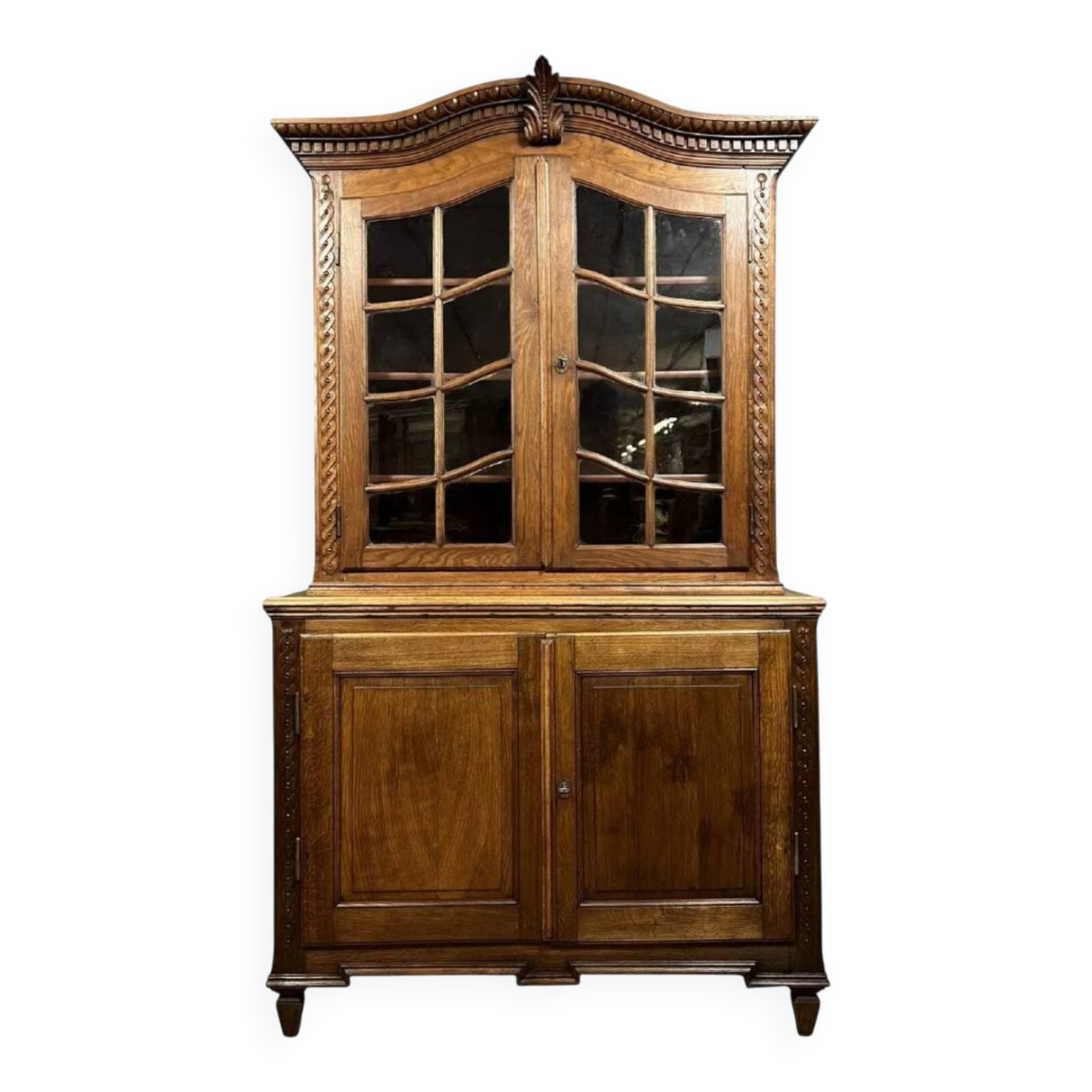 Dutch oak bookcase buffet in the 18th century style
