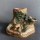Pyrogenic, naturalistic tobacco jar in glazed terracotta from the 1900s