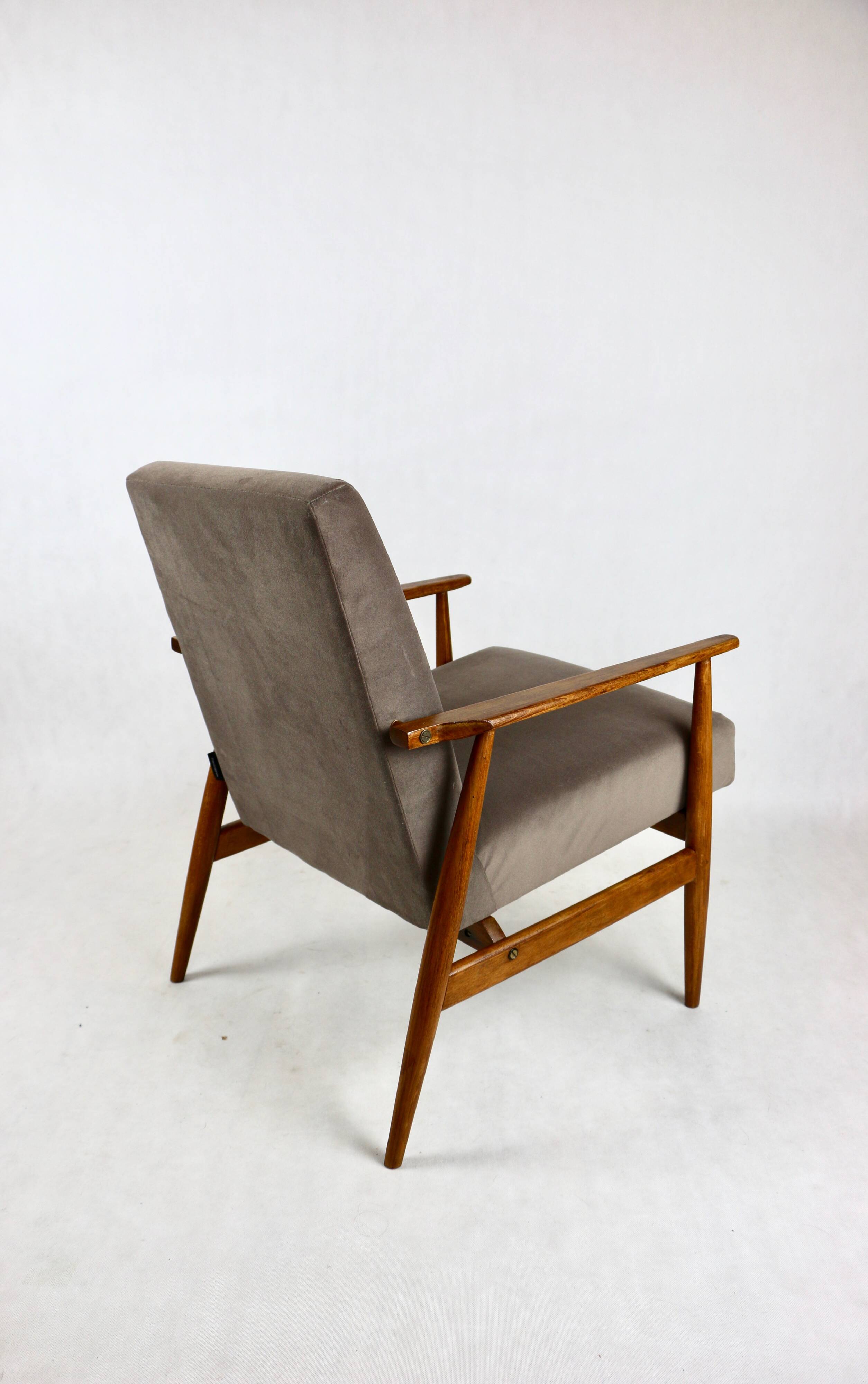 Lis armchair, 1970s, light chocolate brown velvet Jade